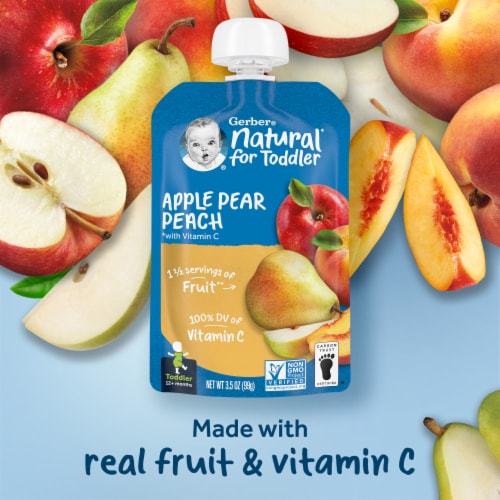 Gerber Toddler Foods Apple Pear Peach Perspective: back