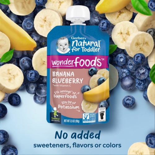 Gerber Toddler Foods WonderFoods Banana Blueberry Clean Label Project Perspective: back