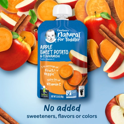 Gerber® Natural Apple Sweet Potato with Cinnamon Toddler Pouch Perspective: back