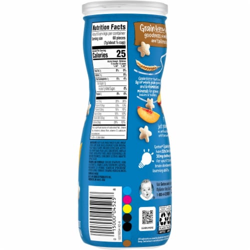 Gerber® Grain and Grow™ Crawler Peach Puffs Snack Cannister Perspective: back