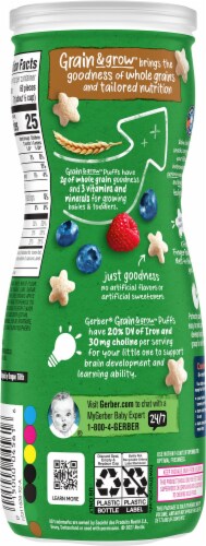 Gerber Crawler Organic Puffs Fig Berry Grain Snack Perspective: back