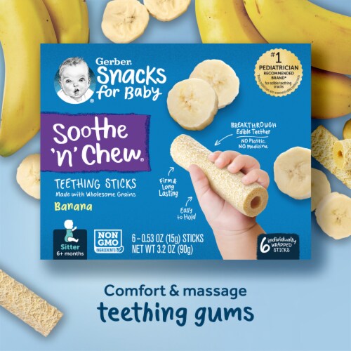 Gerber® Soothe 'n' Chew™ Banana Teething Sticks Perspective: back