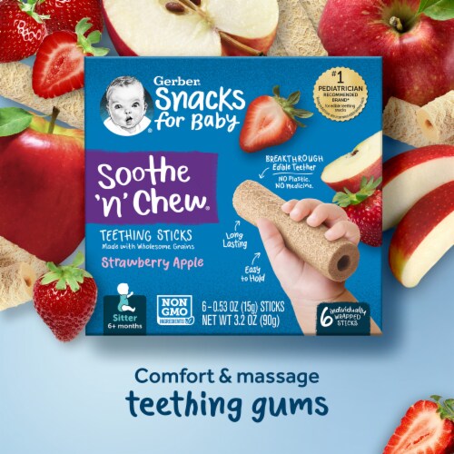Gerber® Soothe 'n' Chew™ Strawberry Apple Teething Sticks Perspective: back