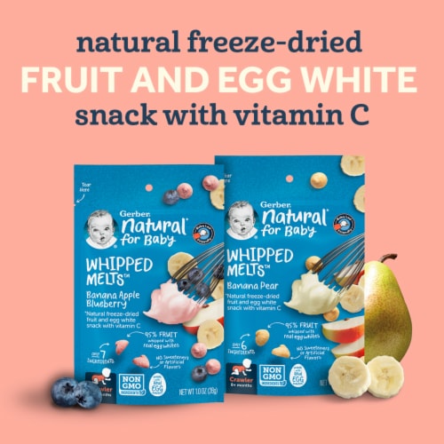 Gerber Natural Whipped Melts Baby Snacks Banana Blueberry Perspective: back