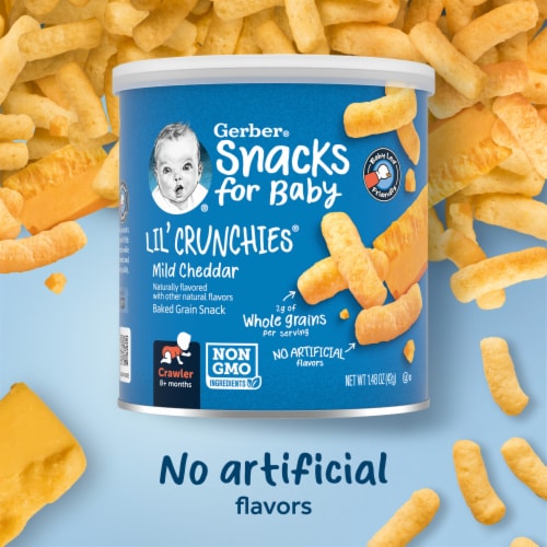 Gerber® Lil' Crunchies® Mild Cheddar Baked Grain Baby Snack Perspective: back