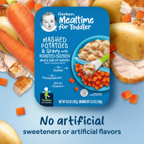 Gerber Toddler Food Mashed Potatoes & Gravy with Chicken Mealtime for Toddler Perspective: back
