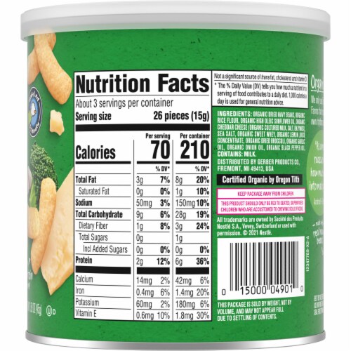 Gerber® Organic Lil' Crunchies White Cheddar Broccoli Baked Snack Perspective: back