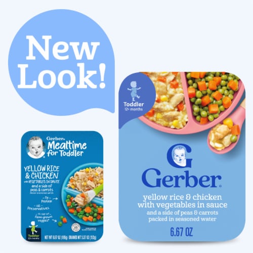 Gerber Toddler Food Yellow Rice & Chicken Mealtime for Toddler with Vegetables in Sauce Perspective: back