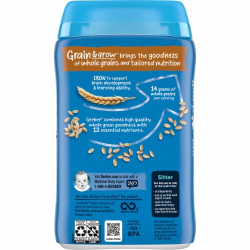 Gerber® Grain & Grow Whole Wheat Cereal Perspective: back
