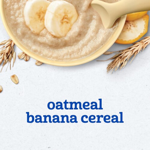 Gerber Cereal for Baby Probiotic Oatmeal Baby Cereal Banana Canister Perspective: back