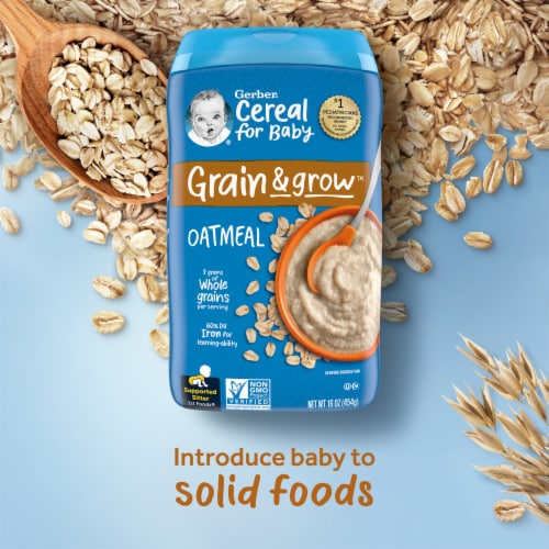 Gerber® Grain & Grow 1st Foods Stage 1 Oatmeal Cereal Perspective: back