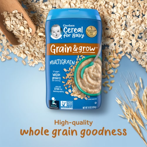Gerber® Grain & Grow 2nd Foods MultiGrain Stage 2 Baby Cereal Perspective: back
