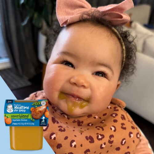 Gerber 2nd Foods Baby Foods Vegetable Chicken Dinner 4 oz Tubs (2 Pack) Perspective: back