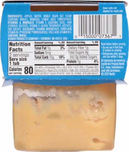 Gerber® 2nd Foods Apple Mango with Rice Stage 2 Cereal Perspective: back