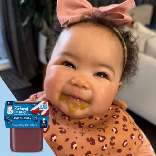 Gerber 2nd Foods Natural for Baby Baby Food Apple Blueberry Perspective: back