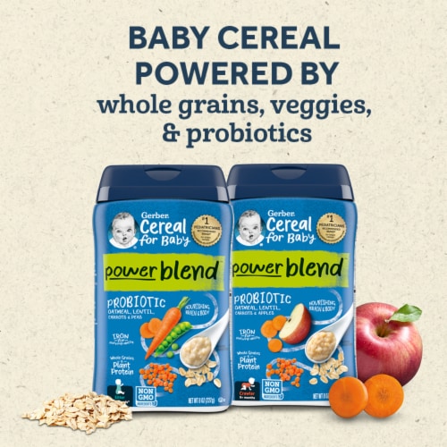 Gerber® Power Blend™ Oatmeal Lentil Carrots & Apples Stage 2 Baby Food Cereal Perspective: back