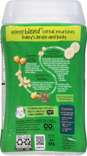 Gerber® Organic Power Blend Chickpea Banana & Chia Oatmeal Cereal Perspective: back