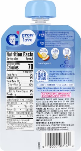 Gerber® Toddler Mango Banana Apple Infant Puree Pouch Perspective: back