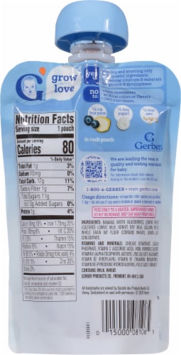 Gerber® Toddler Banana Blueberry Infant Puree Pouch Perspective: back