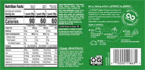 Gerber 2nd Foods Organic Variety Pack Stage 2 Baby Food Perspective: back