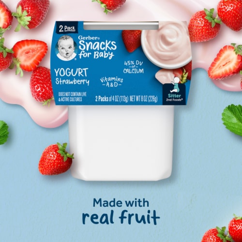 Gerber Yogurt Blends Stage 3 Baby Snacks Strawberry Perspective: back