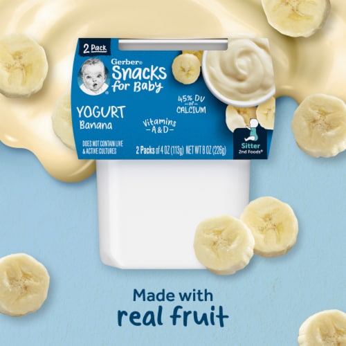 Gerber Yogurt Blends Stage 3 Baby Snacks Banana Perspective: back