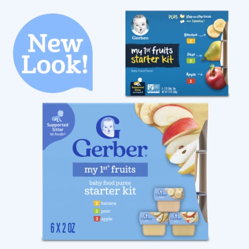 Gerber® 1st Foods My 1st Fruits Starter Kit Baby Food Tubs Perspective: back