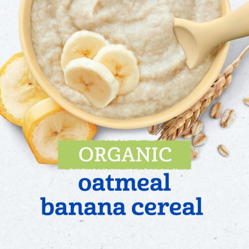 Gerber 2nd Foods Organic for Baby Grain & Grow Oatmeal Baby Cereal Banana Canister Perspective: back