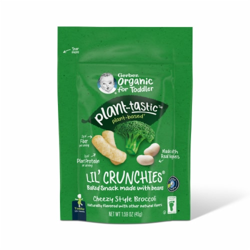 Gerber® Organic For Toddlers Lil Crunchies® Cheezy Style Broccoli Perspective: back