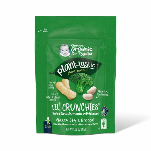 Gerber® Organic For Toddlers Lil Crunchies® Cheezy Style Broccoli Perspective: back