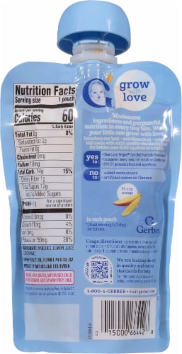 Gerber® Natural for Baby Sitter Stage Mango Baby Food Pouch Perspective: back