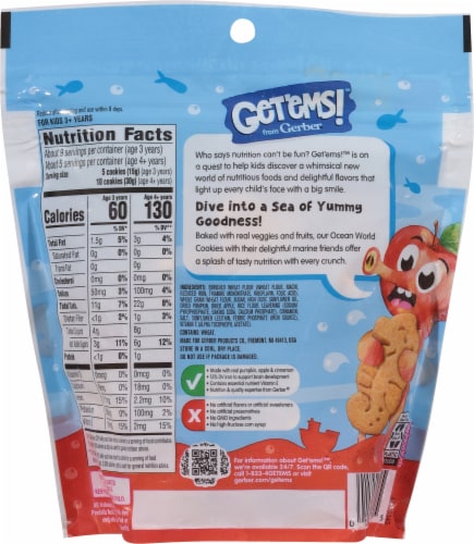 Gerber® Get 'ems!™ Pumpkin Apple & Cinnamon Ocean World Cookies Perspective: back