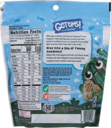 Gerber® Get'ems™ Infant Age Up Ocean Cookie Kale Apple & Blueberry Perspective: back