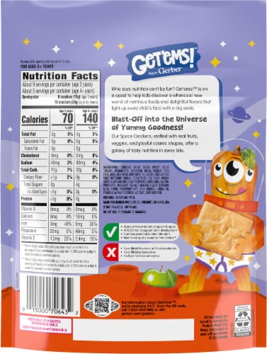 Gerber® Get'ems!™ Age 3+ Maple Space Crackers Perspective: back
