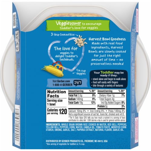 Gerber® Mealtime Harvest Bowl Spanish-Style Sofrito Toddler Meal Perspective: back
