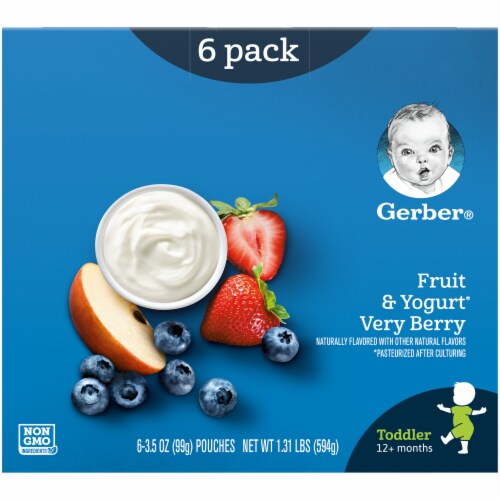 Gerber Fruit & Yogurt Very Berry Toddler Food Pouches Perspective: back