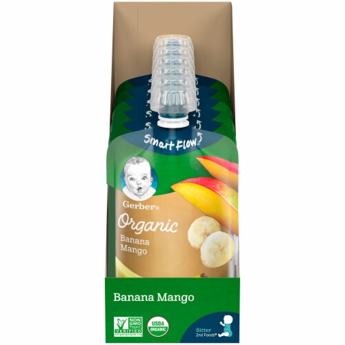 Gerber Organic 2nd Foods Banana Mango Baby Food Perspective: back