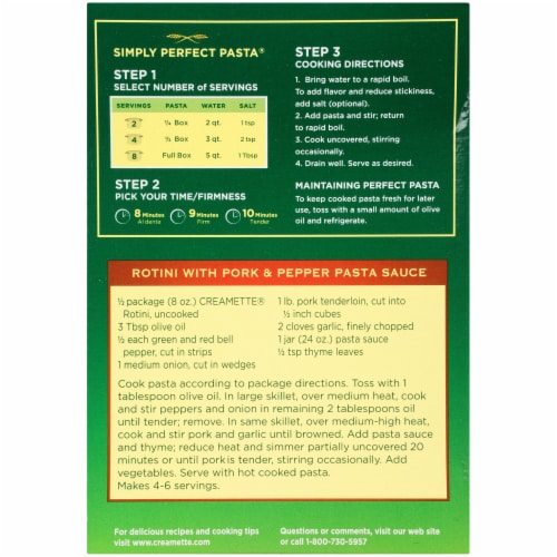 Creamette™ Enriched Rotini Pasta Perspective: back