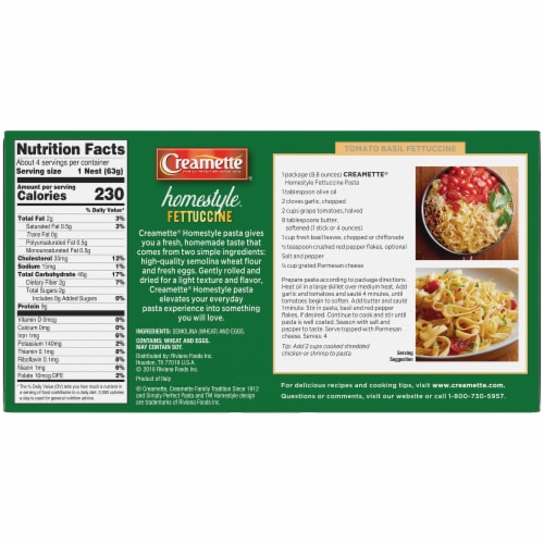 Creamette® Homestyle Fettuccine Pasta Perspective: back