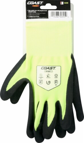Coast™ High Visison Glow Safety Gloves Perspective: back