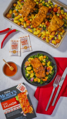SeaPak Morey's Wild Salmon With Mike's Hot Honey Perspective: back