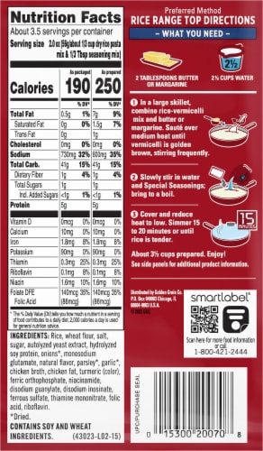 Rice-A-Roni Chicken Rice Mix Perspective: back