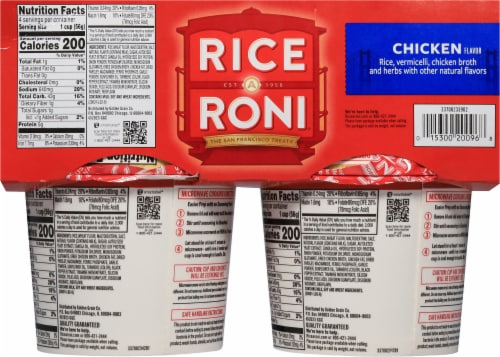 Rice-A-Roni® Chicken Flavor Rice Cups Perspective: back