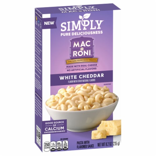Simply™ Mac-a-Roni™ White Cheddar Macaroni and Cheese Pasta Box Perspective: back