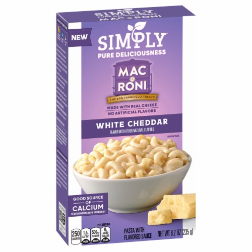 Simply™ Mac-a-Roni™ White Cheddar Macaroni and Cheese Pasta Box Perspective: back