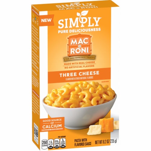 Simply™ Mac-A-Roni™ Three Cheddar Macaroni and Cheese Pasta Box Perspective: back