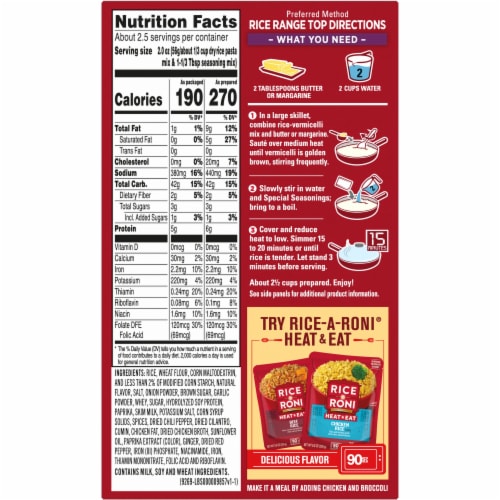 Rice-A-Roni® Thai Curry Chicken Mix Perspective: back