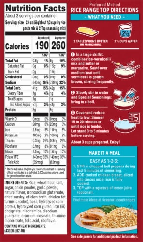 Rice-A-Roni® Chicken & Garlic Flavor Rice Vermicelli Perspective: back