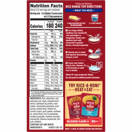 Rice-A-Roni® Chicken Flavored Rice Perspective: back