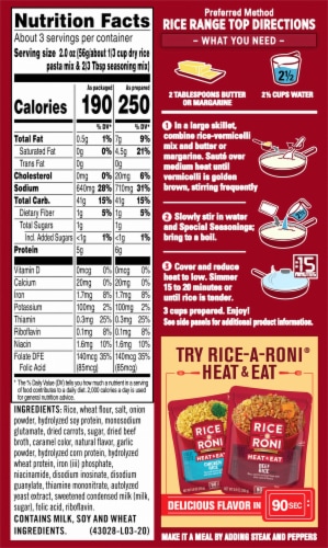 Rice-A-Roni® Beef Flavored Rice Perspective: back